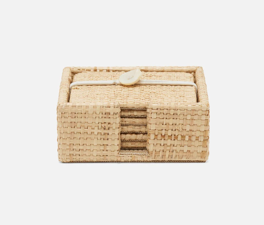 Blue Pheasant Barth Natural Coaster Raffia (Set of 6) - Image 4