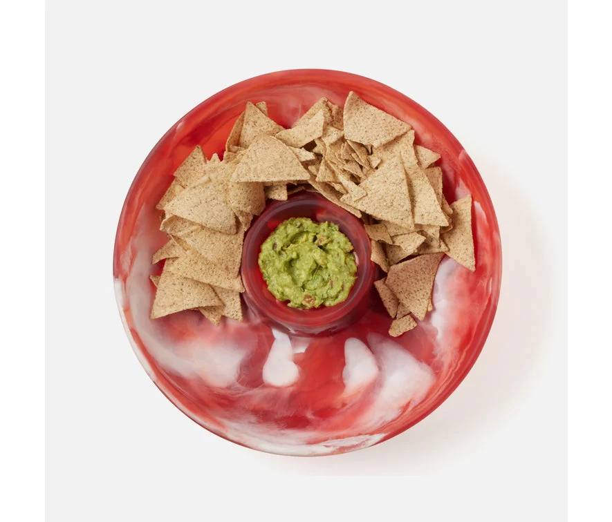 Blue Pheasant Hugo Swirled Resin Chip And Dip Bowl - Berry - Image 5