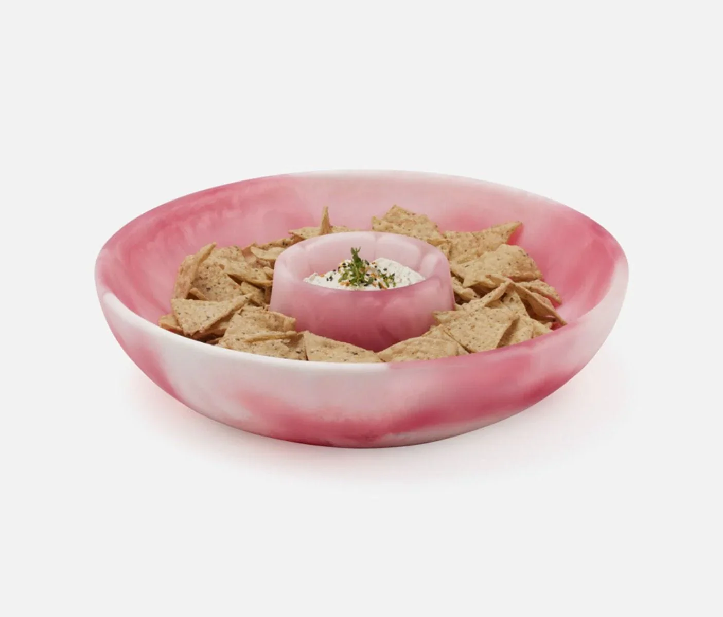 Blue Pheasant Hugo Swirled Resin Chip And Dip Bowl - Pink - Image 3